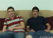 Tattooed straight guy sucking cock