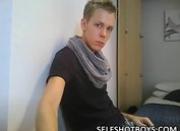 Fashion boy jerking on webcam