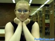 Blonde Chubby Girl Undress In The Library