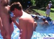 Serious gay hazing action at the pool by gothazed
