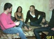 Pretty brunette girl rides up fat cock