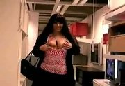 Aische Exposing Her Body in Shopping Center