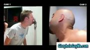 Amateur straight dude gets blowjob in glory hole from gay