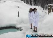 Two beautiful french teen gfs outdoor