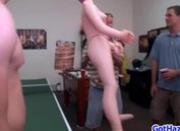 Four guys jerking off in play room