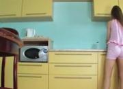 luxury dildoing pussy in the kitchen