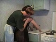 Amateur - Young guy fuckes mature in the kitchen