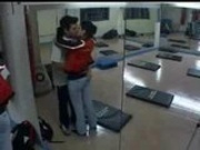 asian couple in gym