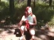 Piss: Redhead pees in woods