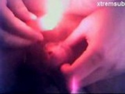 filling hot wax in peehole extreme xtremsub