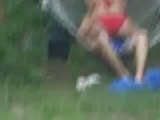 Amateur - Couple caught screwing in the garden