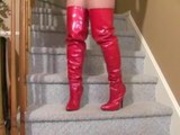 Pantyhose Erin In Red Thigh Hi Boots