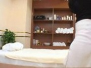 Young Woman fucked by massager in a spa