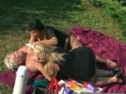 Nast grannies in hot outdoor threesome