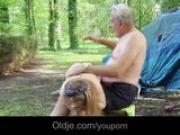 Pervers grandpa fucks troubling teenie in the forest