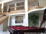 Hardcore black fuck on a pool table