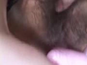 Nanami Komachi has hairy slit fucked with vibrator and hard cock