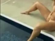 Blonde masturbating by the pool.mp4