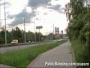BIG TITS in a public sex threesome PART 1