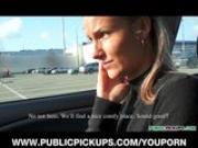 Stunning young blond is picked up paid to fuck in a parking lot