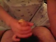 Handjob and cum in the condom