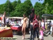 Sexy flasher shows her hot body in public 