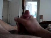 Amateur masturbates, lots of cum