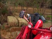 Teen goes for a roll in the hay