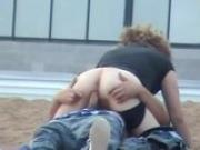 Voyeur films a couple fucking out in the open