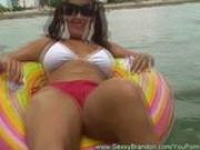 Big-Titted Chick Floating in Florida Beach