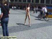 Hot public nudity with sweet brunette