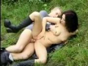 cock hungry whore fucks and sucks her boyfriend down by the river