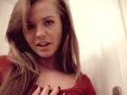 Red-head Della masturbates 2 fingers in her wet pussy