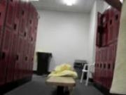 Muscular blond dude on hidden locker room cam