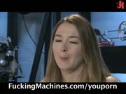 Sexy newcomer tries fucking machines!