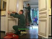 Workers take a break for a blowjob