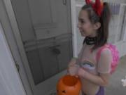 Skinny Teen Gets Fucked After Trick or Treating