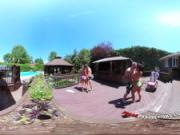 3-Way Porn - VR Group Orgy by the Pool in Public 360