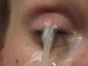 Closeup of a cumshot RIGHT IN MY EYE