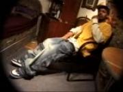 Gangster looking ebony guy jerks it