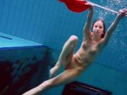 Underwater erotics in bikini and then nude