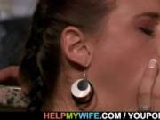 Husband watching a guy bangs his young wife