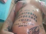 Glitter girls pink pussy cums all over fingers