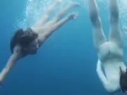 2 Hot Girls naked in the sea swimming