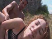 Monica\'s anal fun outside