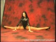 Ballerina Diana stretching her body (movie)