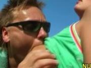 Man removes chick\'s trousers
