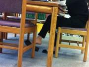 Candid asian library shoeplay feet dangling flats pt 2