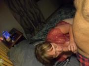 Sexy milf gets her pussy eaten out, her throat stretched, Bent over, ending with a massive facial