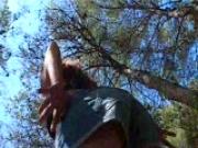 Lena in black panties in the woods